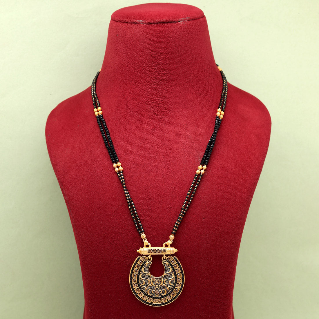 Gold Color Long Mangalsutra (MS306GLD) - preyans.com