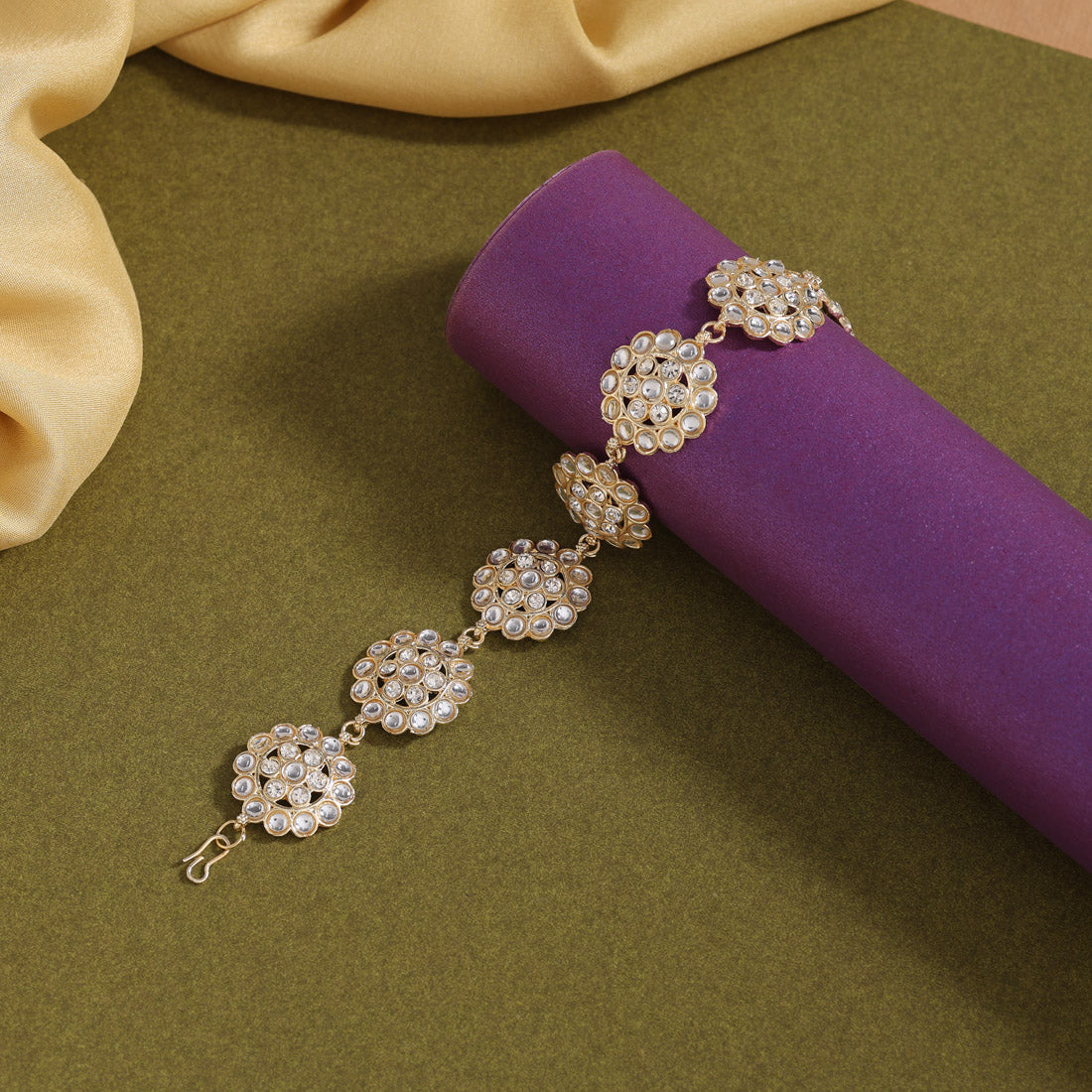 White Color Matha Patti (MTP407WHT) - Preyans.com