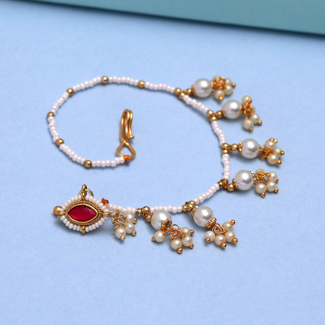 Rani Color Nose Nath (NTH336RNI) - preyans.com