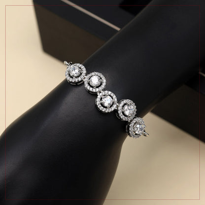 Silver Color American Diamond Bracelet (ADB205SLV) - preyans.com