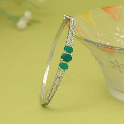 Green Color American Diamond Bracelet (ADB306GRN) - preyans.com