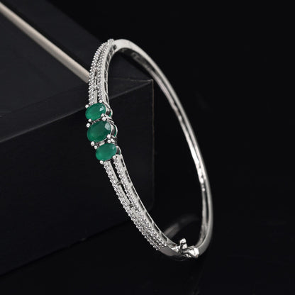 Green Color American Diamond Bracelet (ADB306GRN) - preyans.com