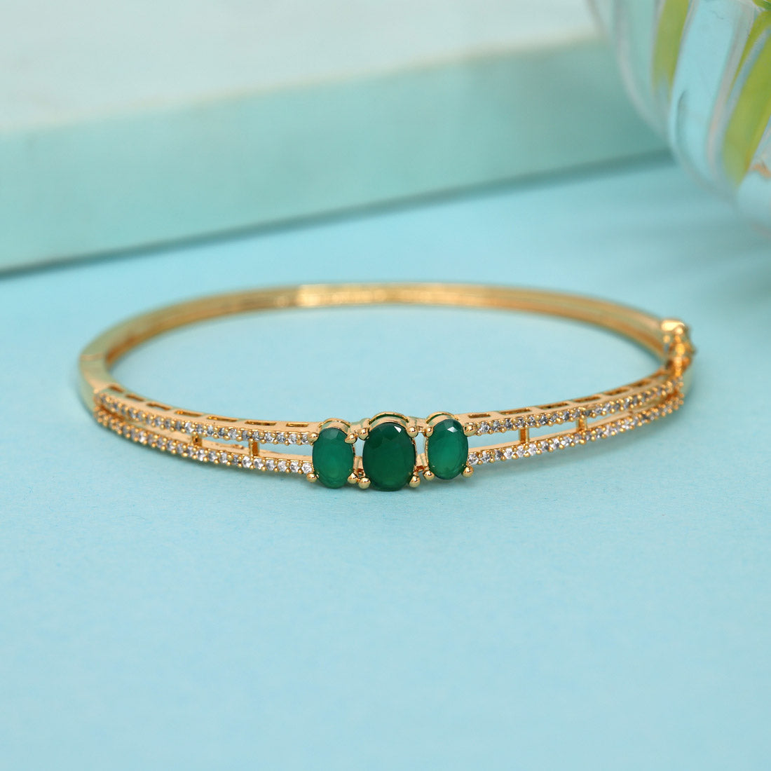 Green Color American Diamond Bracelet (ADB307GRN) - preyans.com