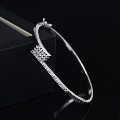 Silver Color American Diamond Bracelet (ADB314SLV) - preyans.com