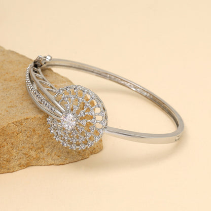 Silver Color American Diamond Bracelet (ADB316SLV) - preyans.com