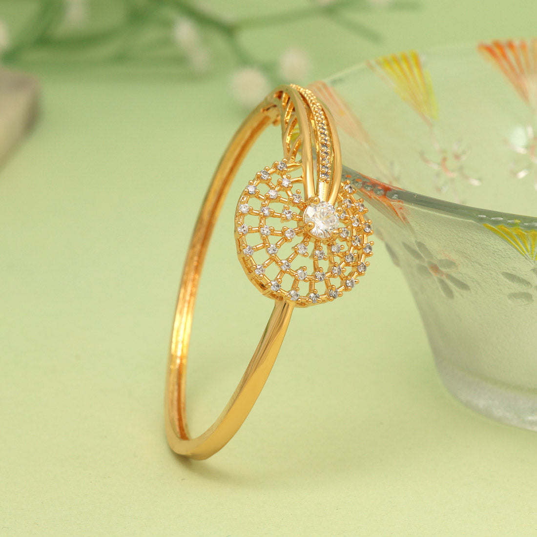 White Color American Diamond Bracelet (ADB317WHT) - preyans.com