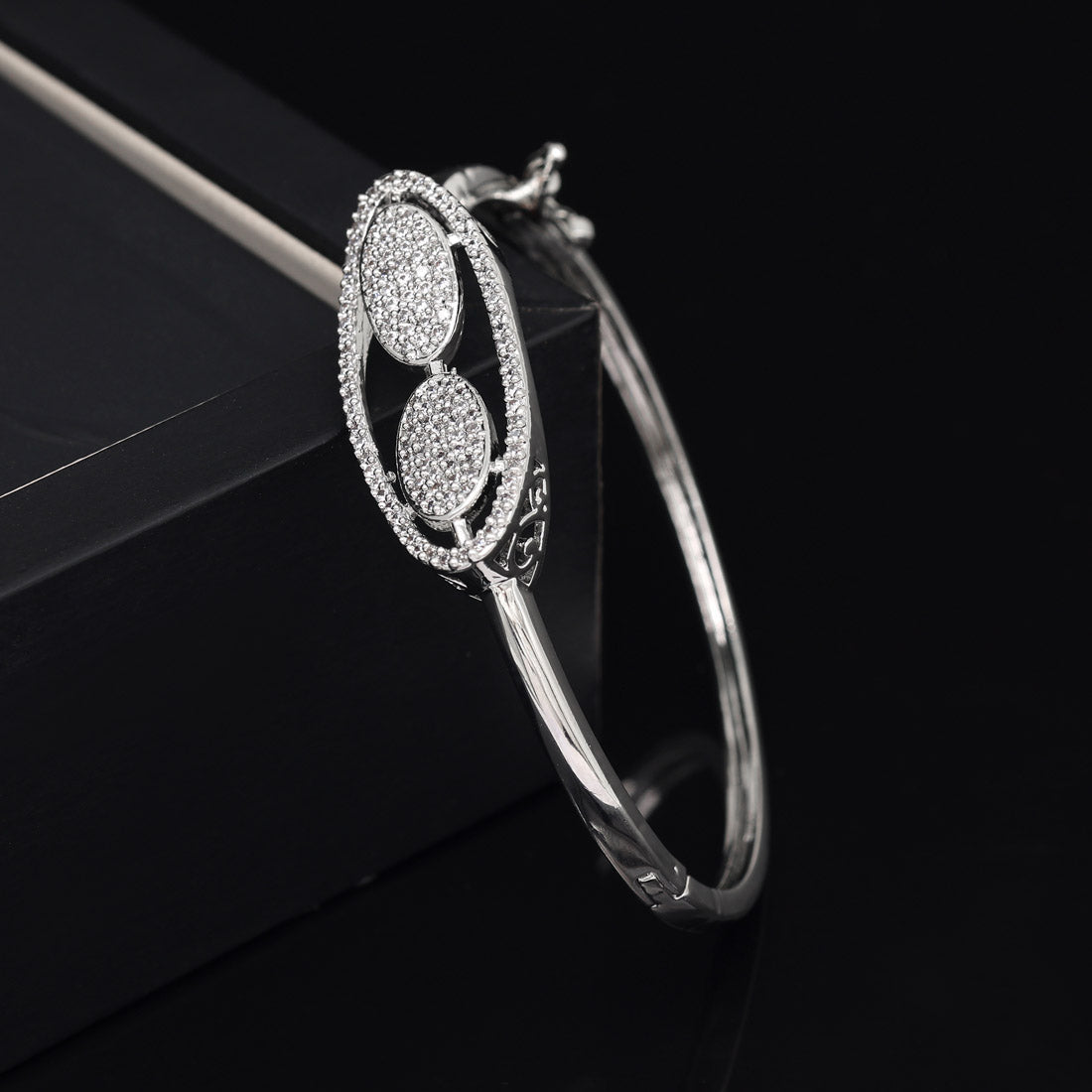 Silver Color American Diamond Bracelet (ADB323SLV) - preyans.com