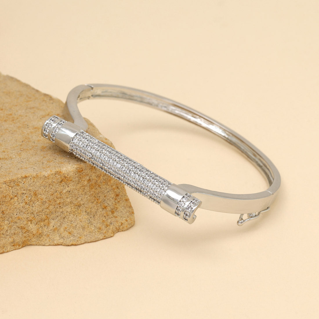 Silver Color American Diamond Bracelet (ADB325SLV) - preyans.com