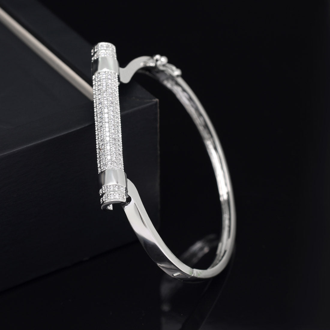 Silver Color American Diamond Bracelet (ADB325SLV) - preyans.com