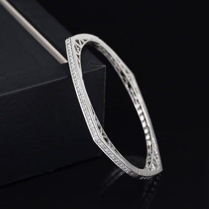 Silver Color American Diamond Bracelet (ADB331SLV) - preyans.com