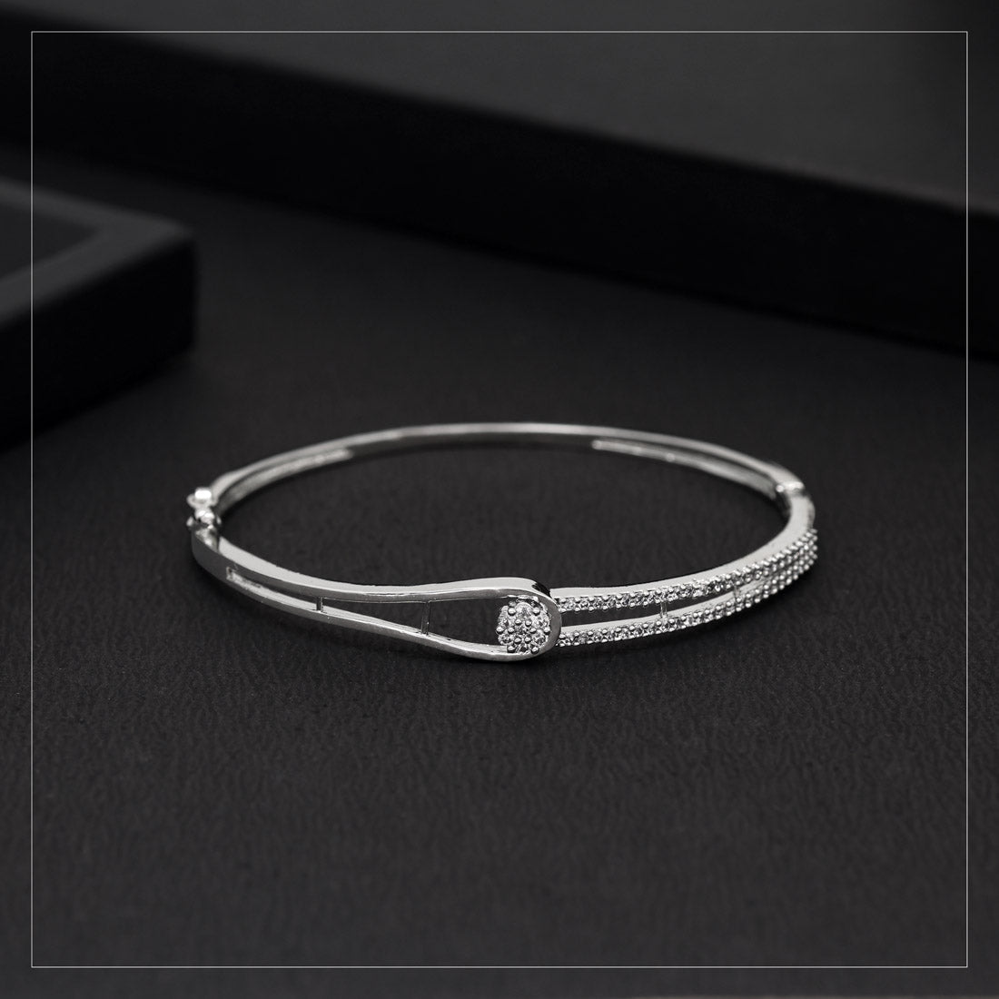 Silver Color American Diamond Bracelet (ADB351SLV) - Preyans.com