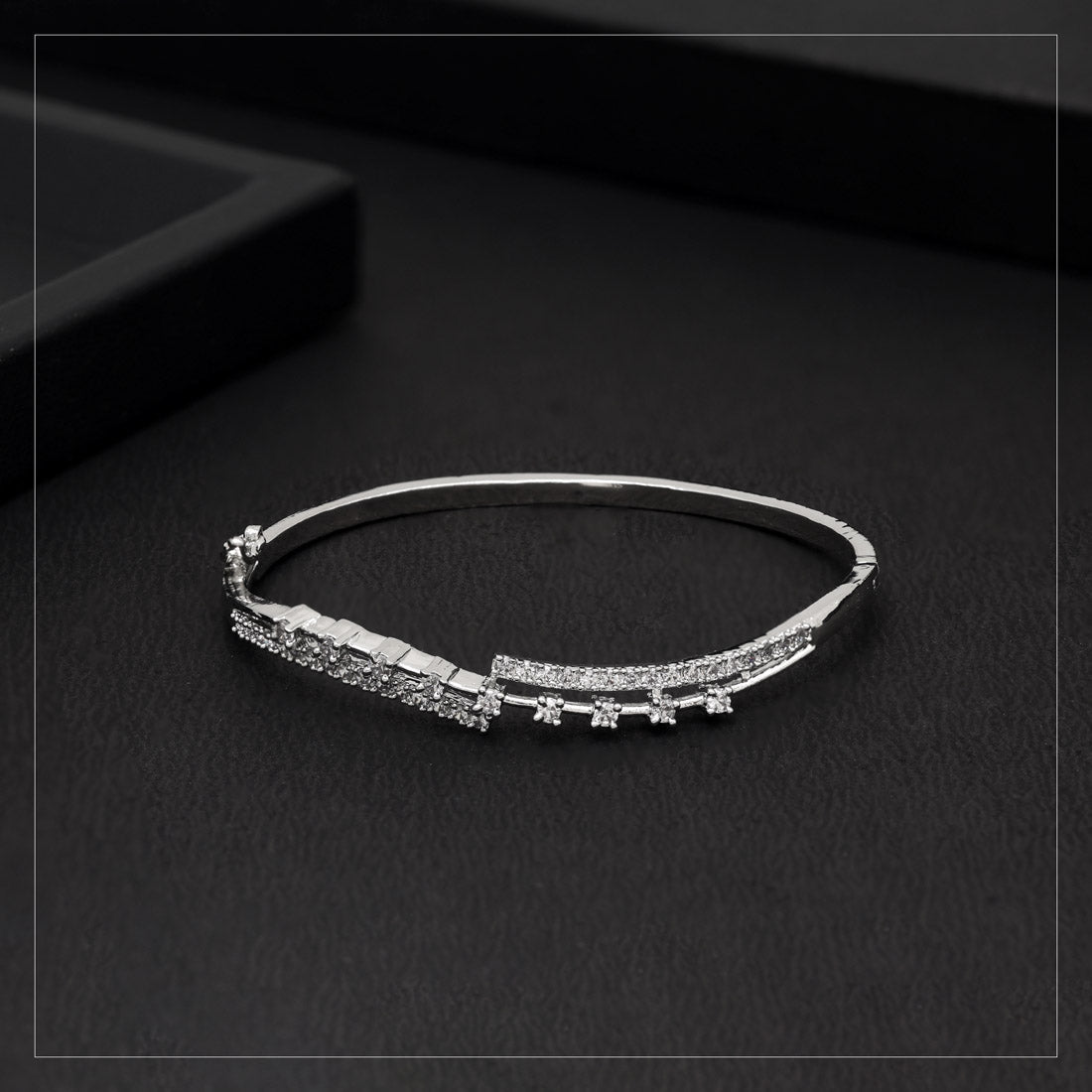 Silver Color American Diamond Bracelet (ADB352SLV) - Preyans.com