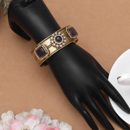 Deep Purple Color American Diamond Bracelet For Royal Statement Look - Preyans.com