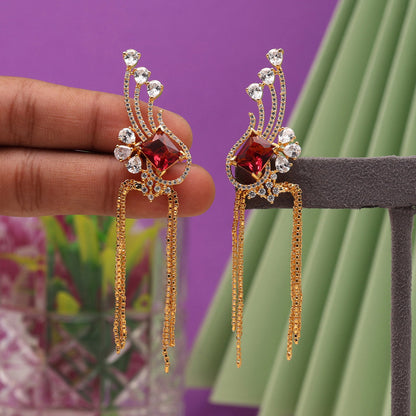 Rani Color American Diamond Earrings (ADE448RNI) - preyans.com