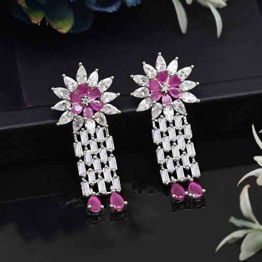 Rani Color American Diamond Earrings (ADE575RNI) - preyans.com