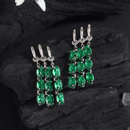 Green Color American Diamond Earrings (ADE586GRN) - preyans.com