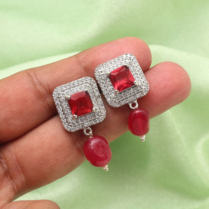 Rani Color American Diamond Earrings (ADE588RNI) - preyans.com