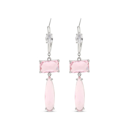 Pink Color American Diamond Earrings (ADE599PNK) - preyans.com