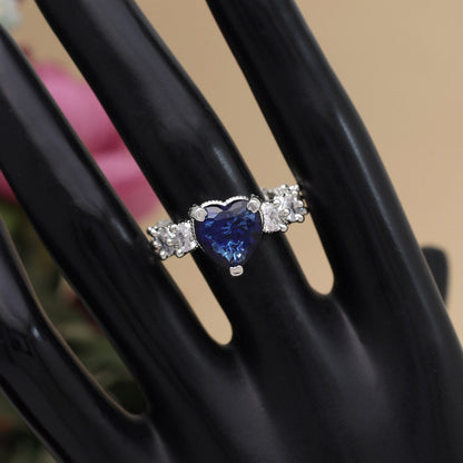 Blue Color American Diamond Finger Ring (ADR577BLU) - preyans.com