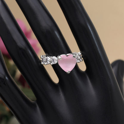 Pink Color American Diamond Finger Ring (ADR577PNK) - preyans.com