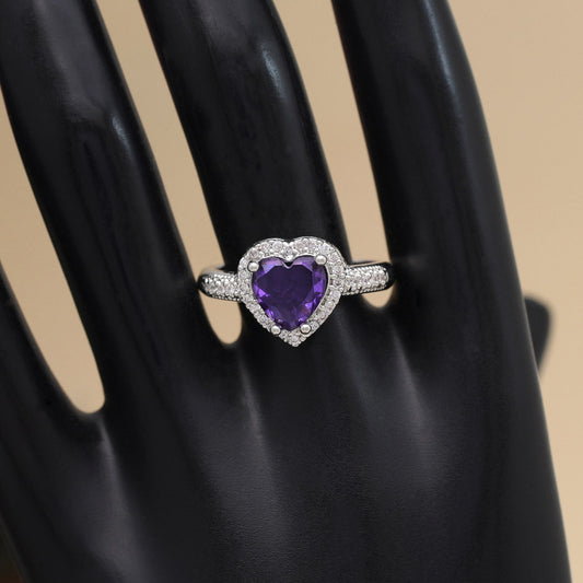 Purple Color American Diamond Finger Ring (ADR578PRP) - preyans.com