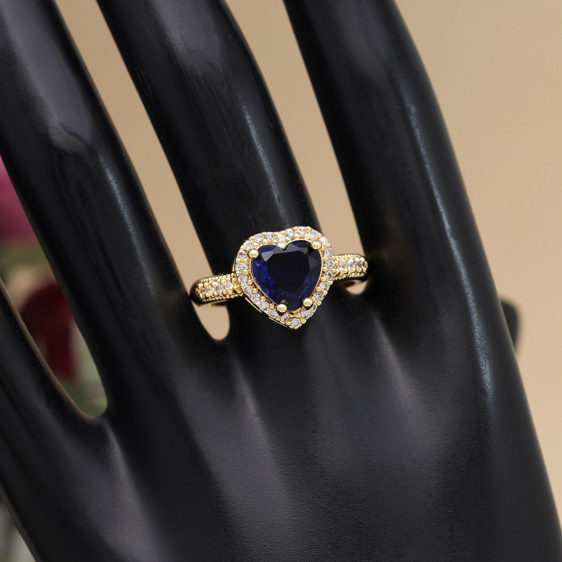 Blue Color American Diamond Finger Ring (ADR579BLU) - preyans.com