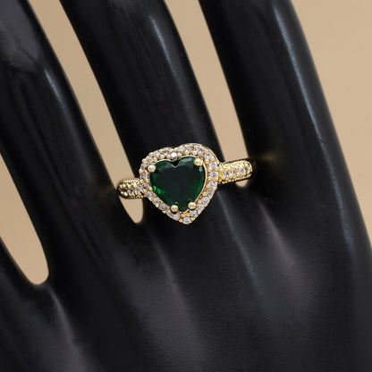 Green Color American Diamond Finger Ring (ADR579GRN) - preyans.com