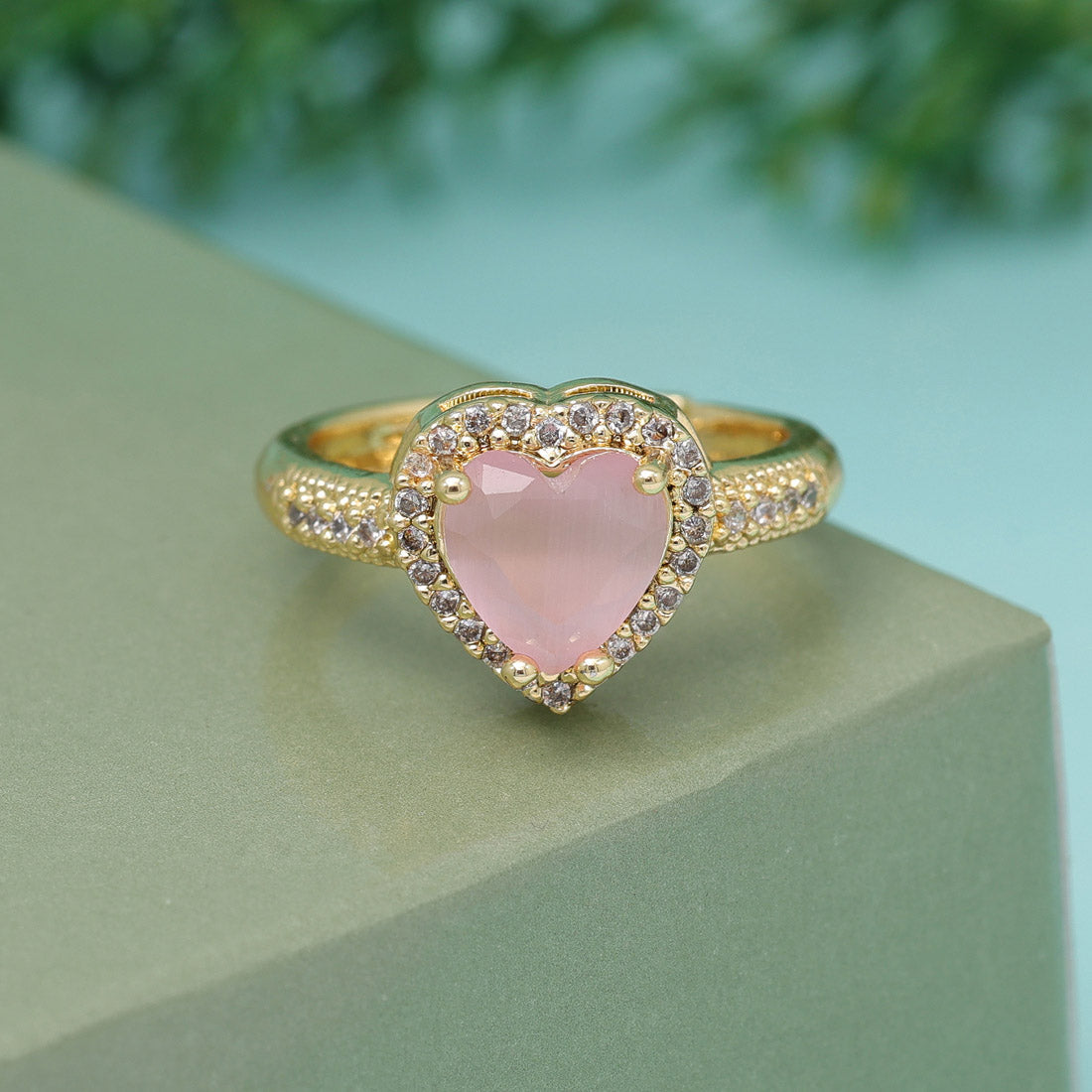 Pink Color American Diamond Finger Ring (ADR579PNK) - preyans.com