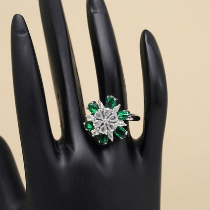 Green Color American Diamond Finger Ring (ADR587GRN) - preyans.com