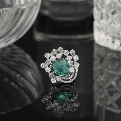 Light Green Color American Diamond Finger Ring - Preyans.com