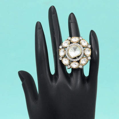 White Color American Diamond Finger Ring - Preyans.com