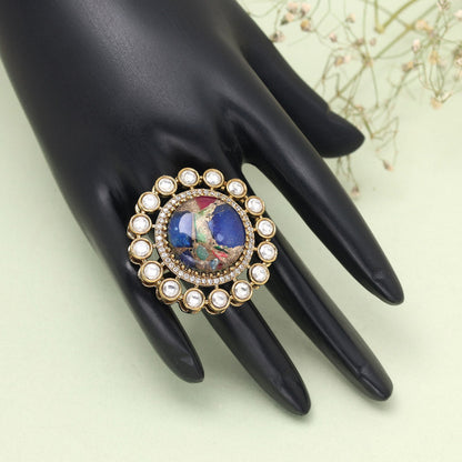 Multi Color American Diamond Finger Ring - Preyans.com