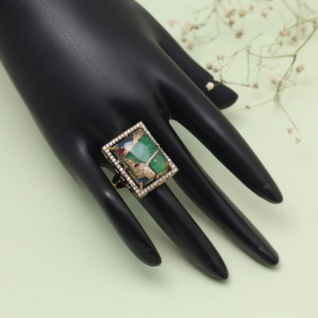 Multi Color American Diamond Finger Ring - Preyans.com