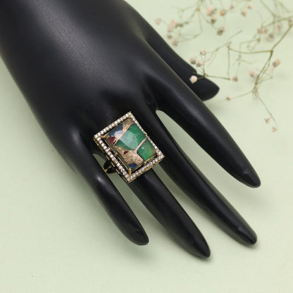 Multi Color American Diamond Finger Ring - Preyans.com