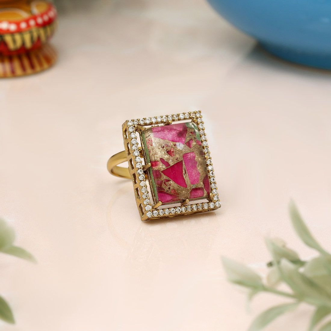 Rani Color American Diamond Finger Ring - Preyans.com