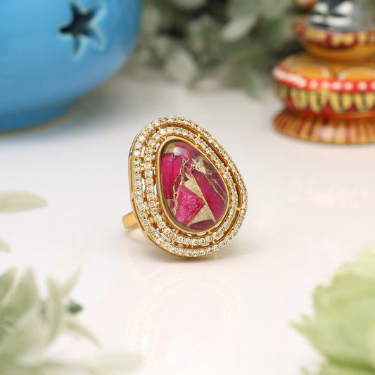 Rani Color American Diamond Finger Ring - Preyans.com