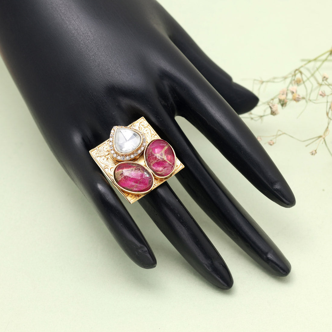 Rani Color American Diamond Finger Ring - Preyans.com