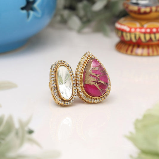 Rani Color American Diamond Finger Ring - Preyans.com