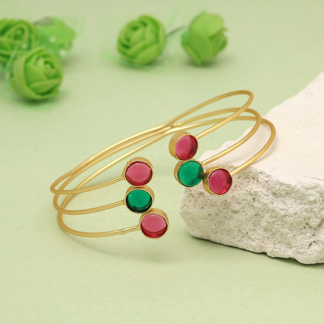 Rani & Green Color Amrapali Bracelets (AMB101RNIGRN) - preyans.com