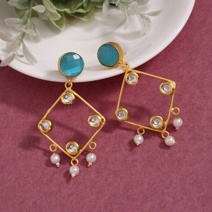 Sky Blue Color Amrapali Earrings (AMPE403SBLU) - preyans.com