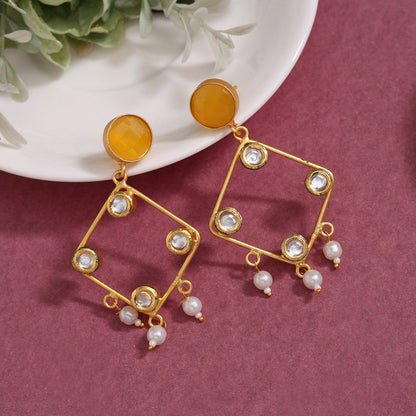 Yellow Color Amrapali Earrings (AMPE403YLW) - preyans.com