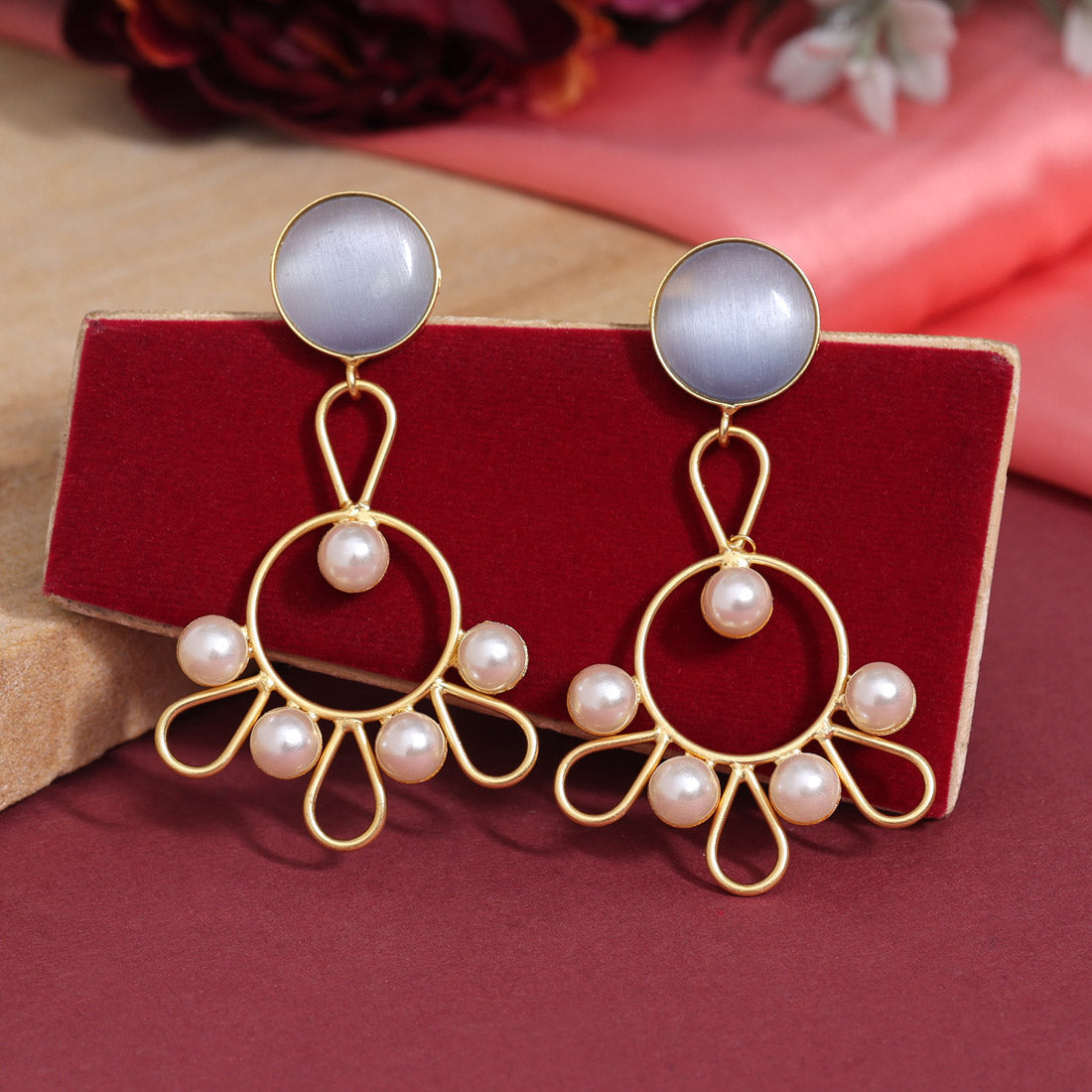 Gray Color Amrapali Earrings (AMPE405GRY) - preyans.com