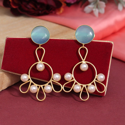 Sky Blue Color Amrapali Earrings (AMPE405SBLU) - preyans.com