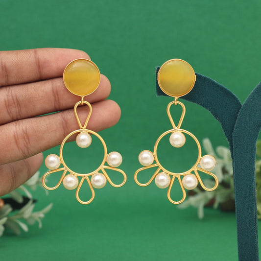 Yellow Color Amrapali Earrings (AMPE405YLW) - preyans.com