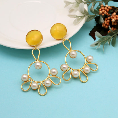 Yellow Color Amrapali Earrings (AMPE405YLW) - preyans.com