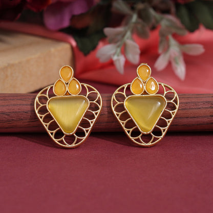 Yellow Color Amrapali Earrings (AMPE407YLW) - preyans.com