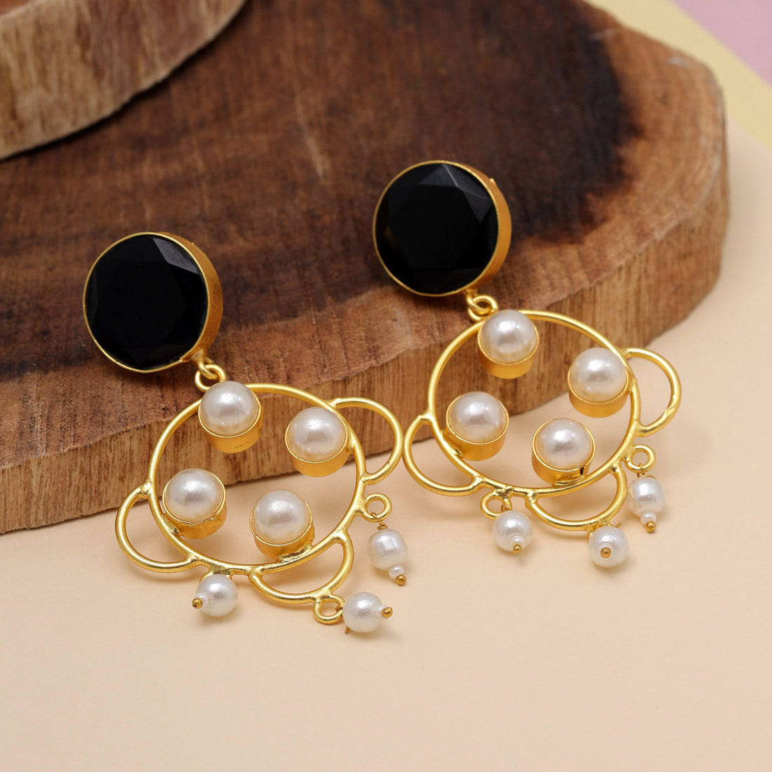 Black Color Amrapali Earrings (AMPE428BLK) - preyans.com