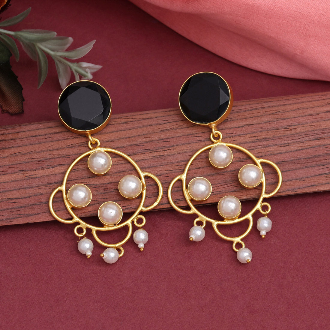 Black Color Amrapali Earrings (AMPE428BLK) - preyans.com