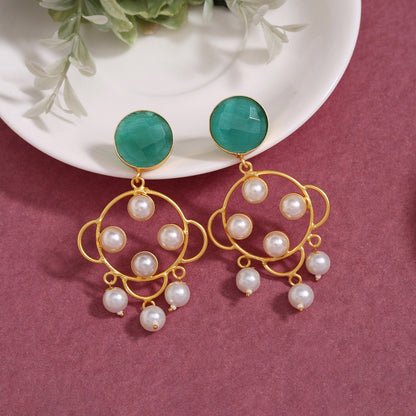 Light Green Color Amrapali Earrings (AMPE428LGRN) - preyans.com