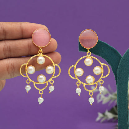 Pink Color Amrapali Earrings (AMPE429PNK) - preyans.com